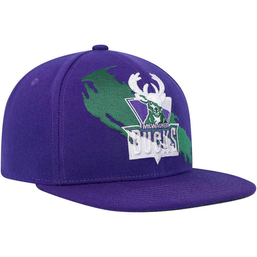 MENS MITCHELL & NESS NBA PAINT BY NUMBER SNAPBACK HWC BUCKS - PURPLE