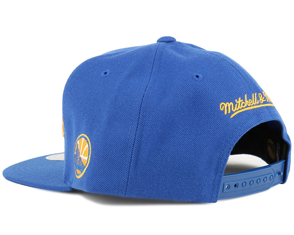 MENS MITCHELL & NESS NBA GS WARRIORS GOTHIC CITY BLUE SNAPBACK