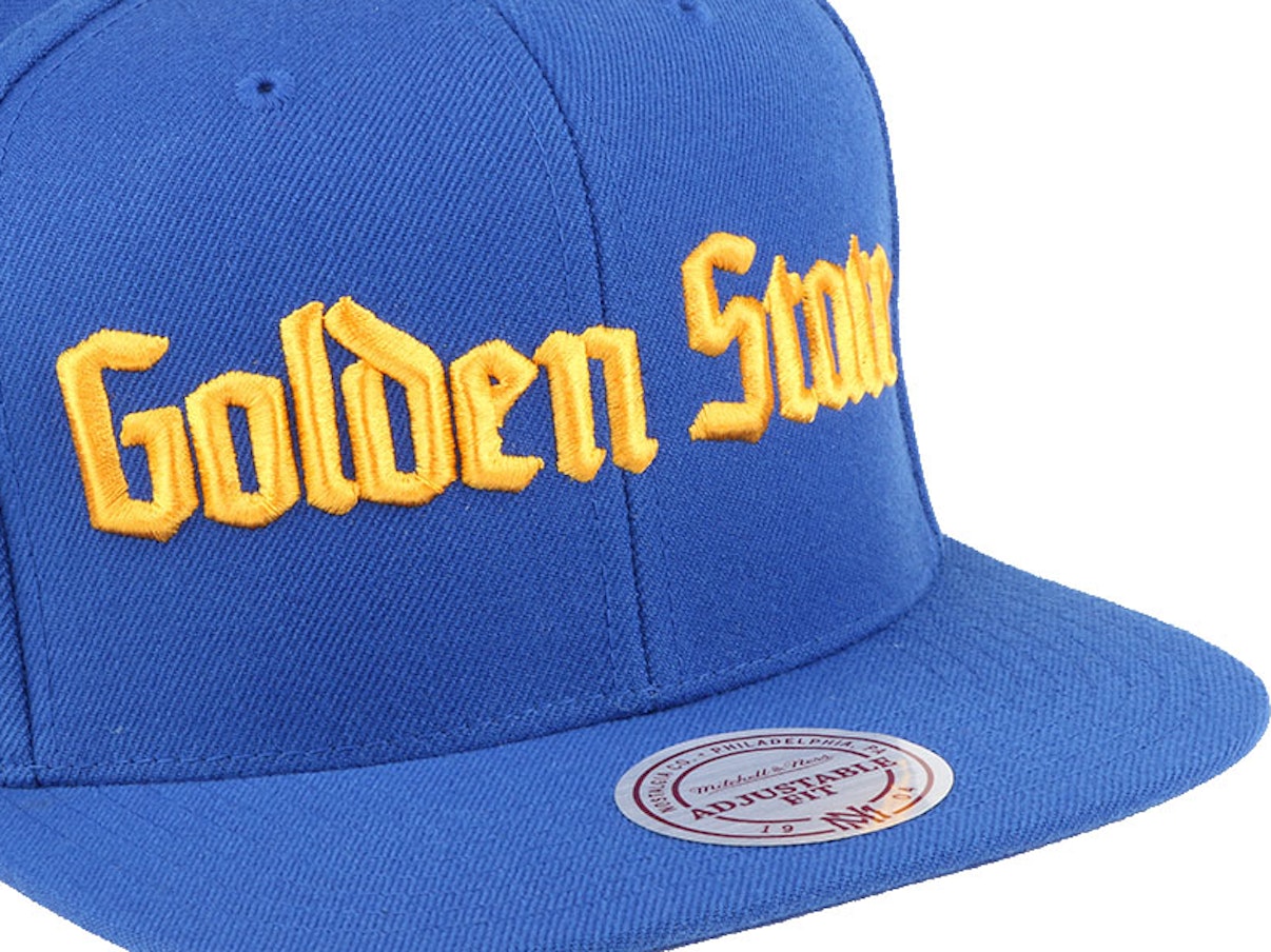 MENS MITCHELL & NESS NBA GS WARRIORS GOTHIC CITY BLUE SNAPBACK