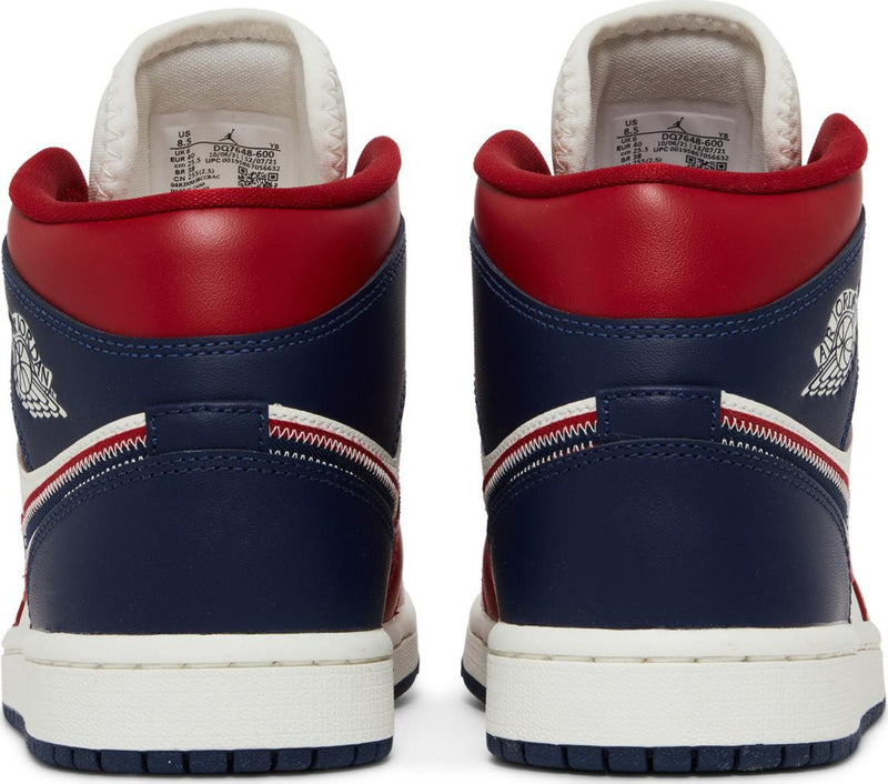 [DQ7648-600] Womens Air Jordan Retro 1 Mid 'USA (2022)' (Women's)