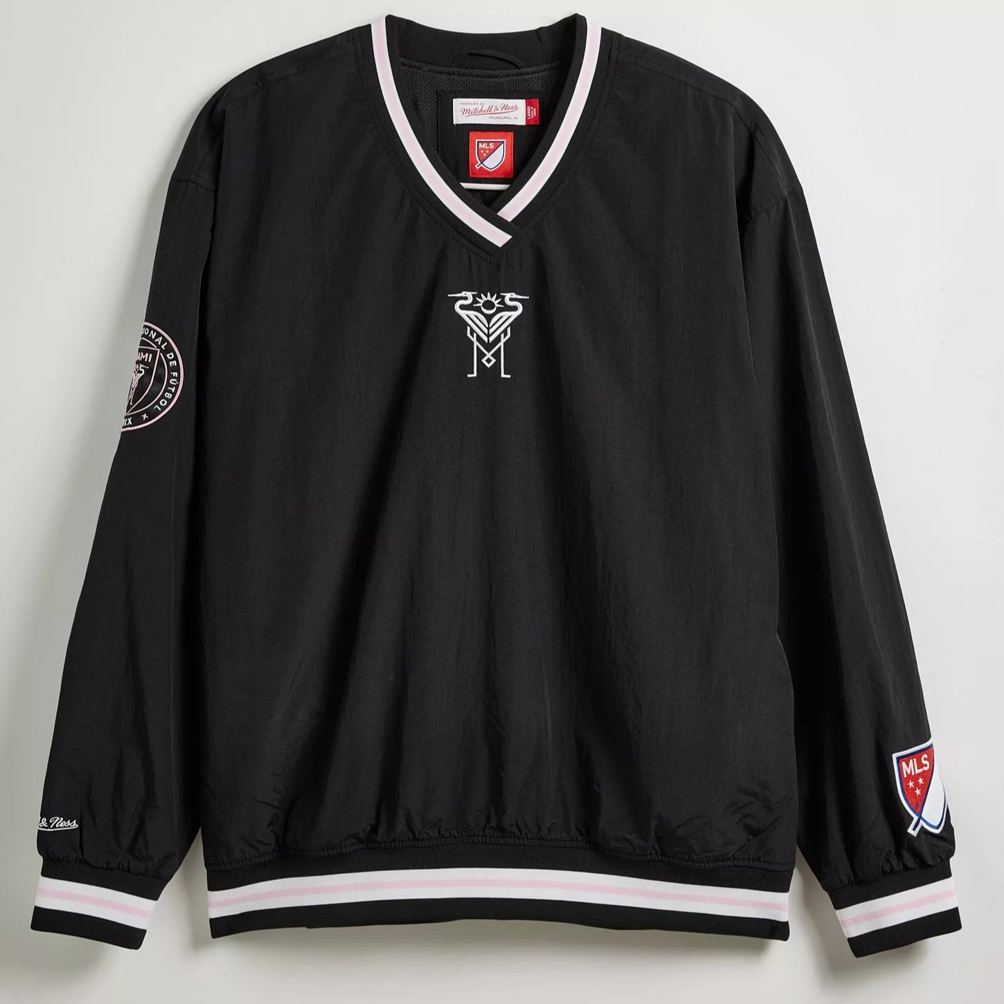 MENS MITCHELL & NESS MLS CLASSIC NYLON PULLOVER CURRENT LOGO MIAMI CF