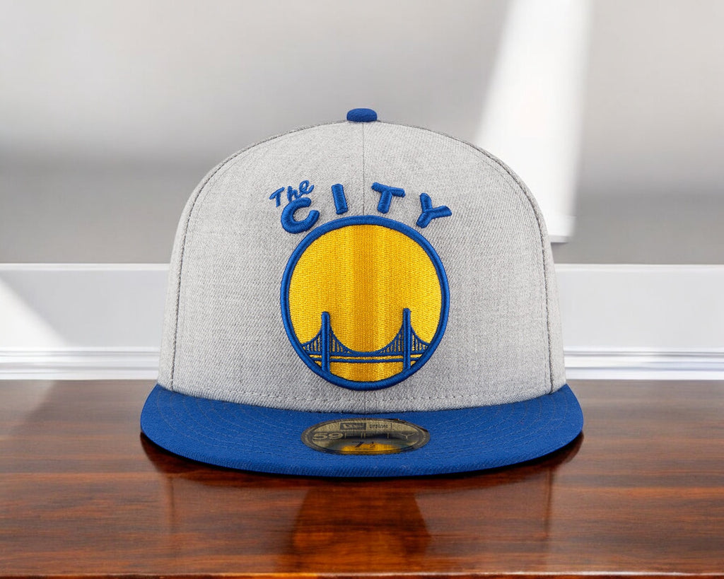 [80294715] Mens New Era NBA GSW Warriors Heather City Grand Logo 59Fifty