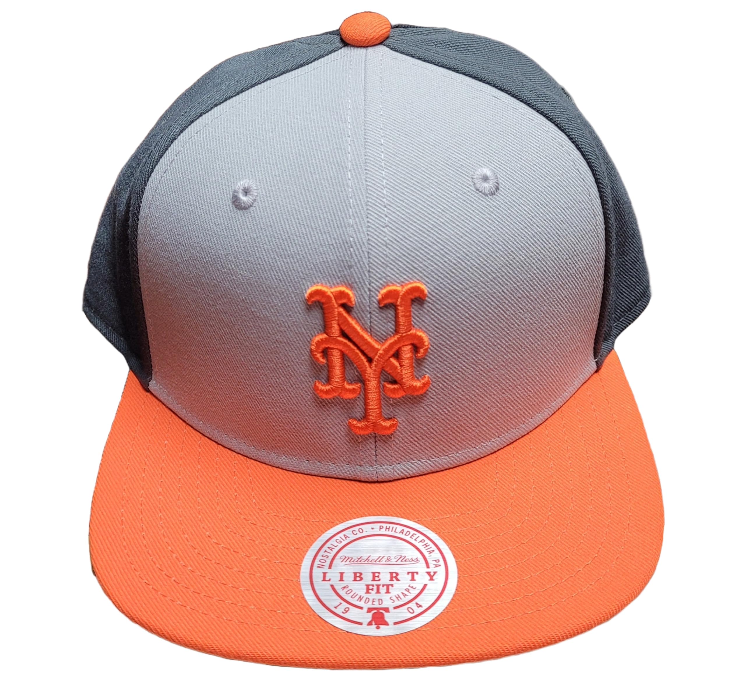 [HY11518-NYMGREY] MENS MITCHELL & NESS MLB TRIPLE PLAY LIBERTY SNAPBACK METS