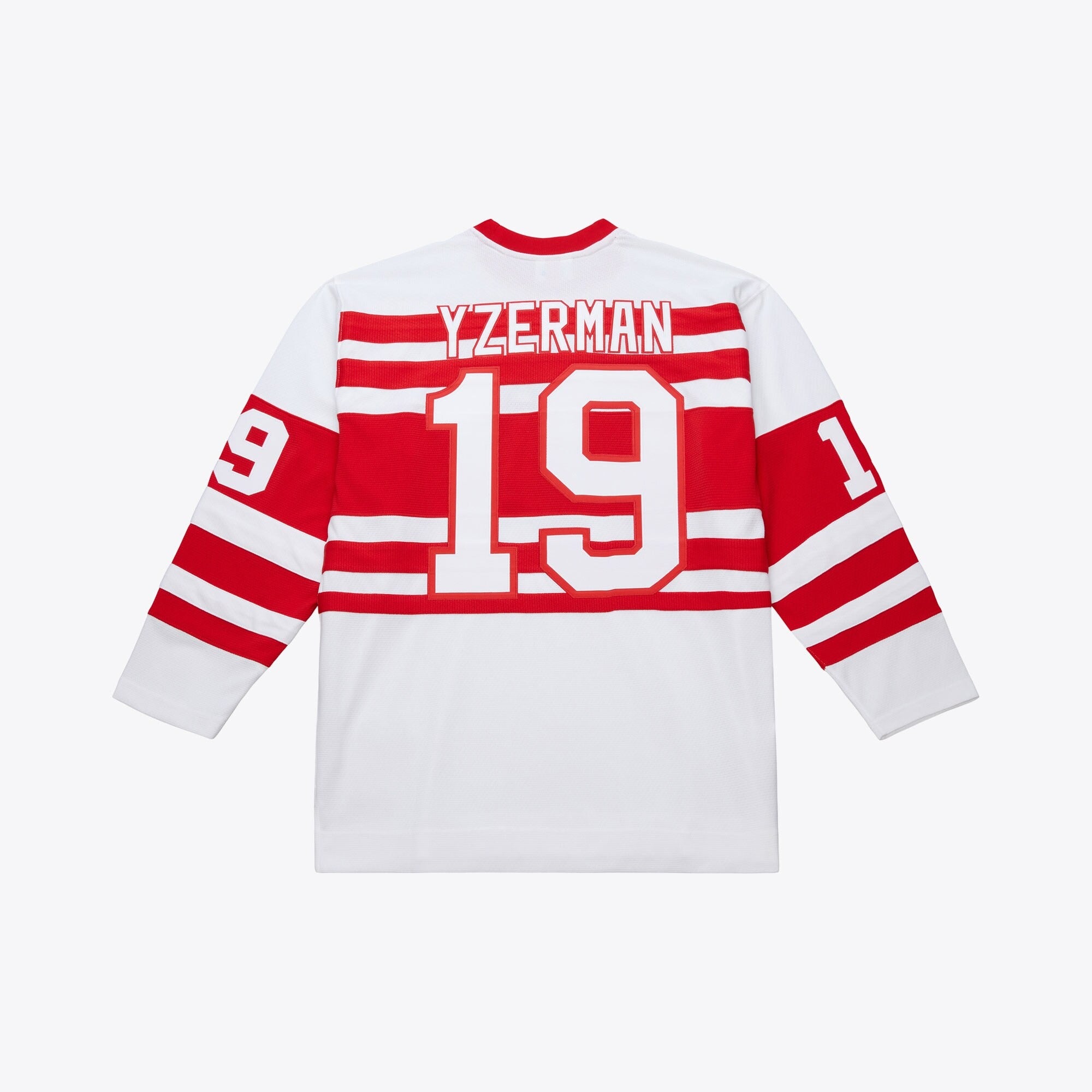 MENS MITCHELL & NESS NHL WHITE JERSEY RED WINGS 1991 STEVE YZERMAN
