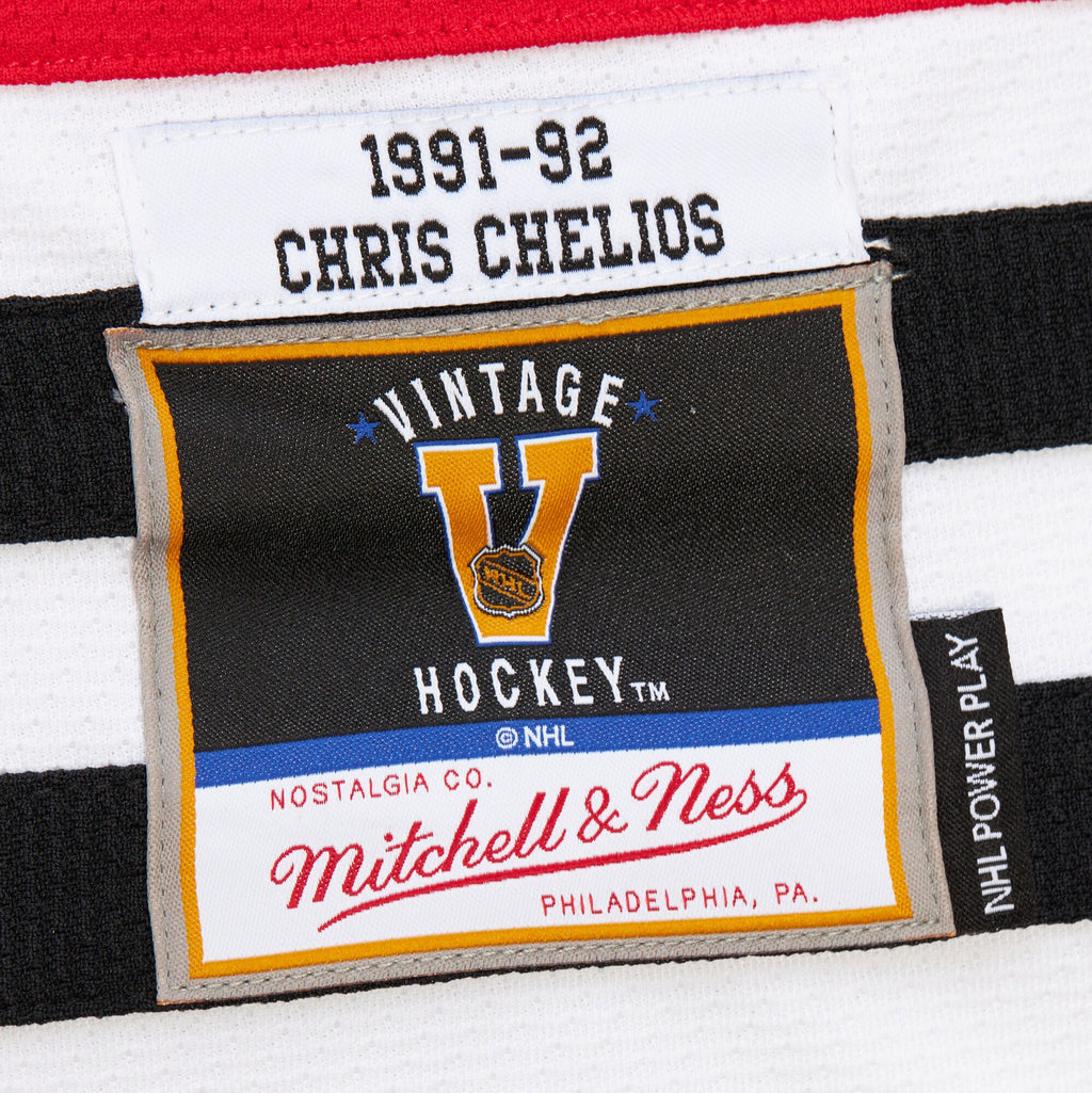 Mens Mitchell & Ness NHL DARK JERSEY BLACKHAWKS 1991 CHRIS CHELIOS