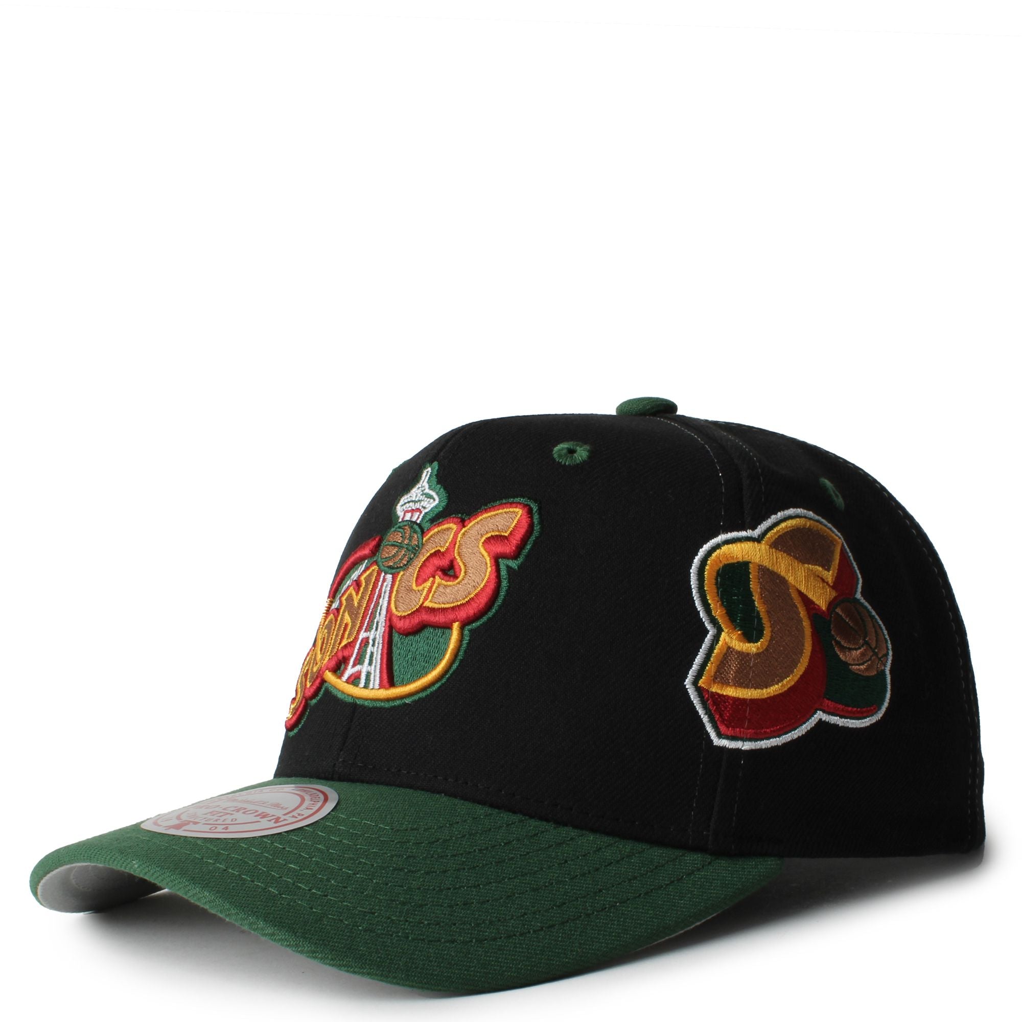 MENS MITCHELL & NESS NBA OVERBITE PRO SNAPBACK HWC SUPERSONICS