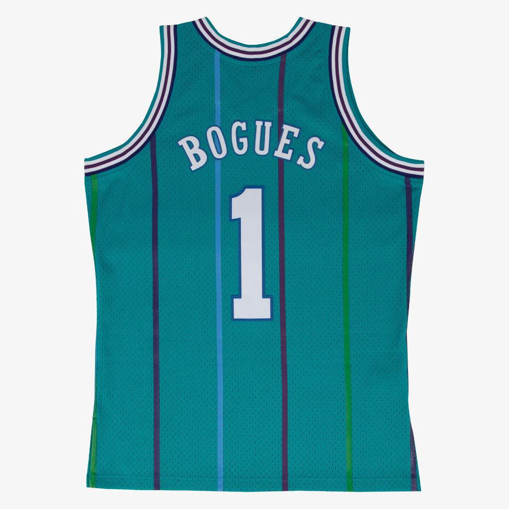 MENS MITCHELL & NESS AUTHENTIC ROAD JERSEY HORNETS 1992 MUGGSY BOGUES