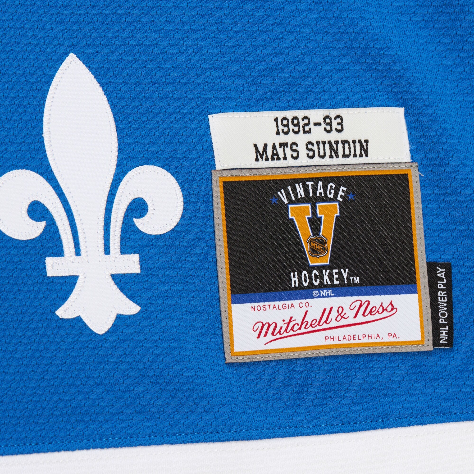 Mens Mitchell & Ness NHL DARK JERSEY NORDIQUES 1992 MATS SUNDIN