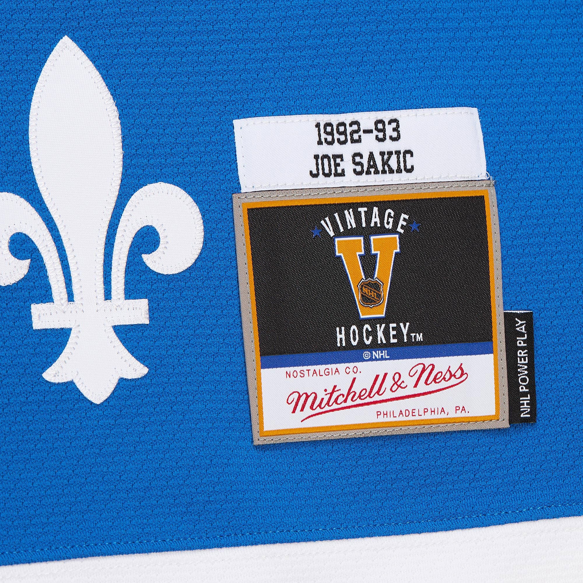 Mens Mitchell & Ness NHL DARK JERSEY NORDIQUES 1992 JOE SAKIC