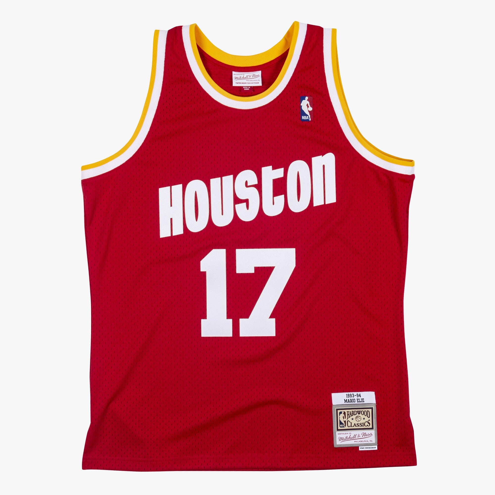 MENS MITCHELL & NESS NBA SWINGMAN JERSEY ROCKETS 1993 MARIO ELIE