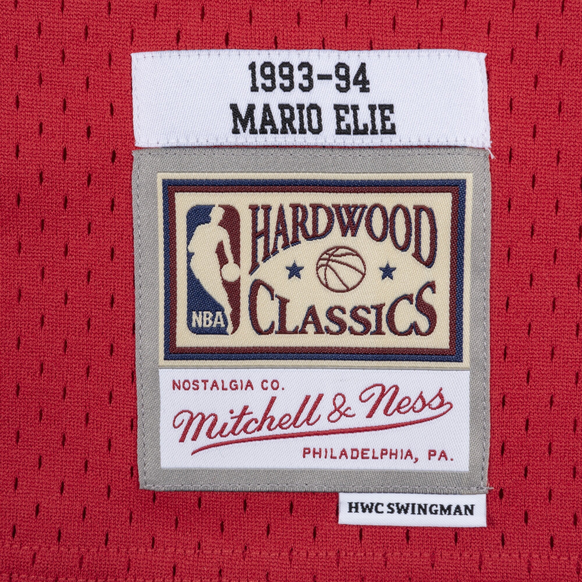 MENS MITCHELL & NESS NBA SWINGMAN JERSEY ROCKETS 1993 MARIO ELIE