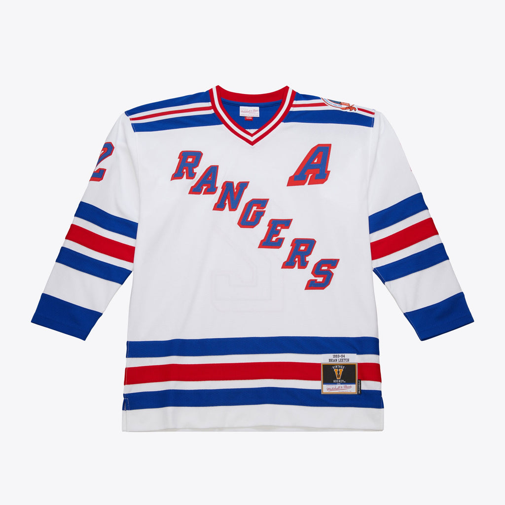 Mens Mitchell & Ness NHL WHITE JERSEY RANGERS 1993 BRIAN LEETCH