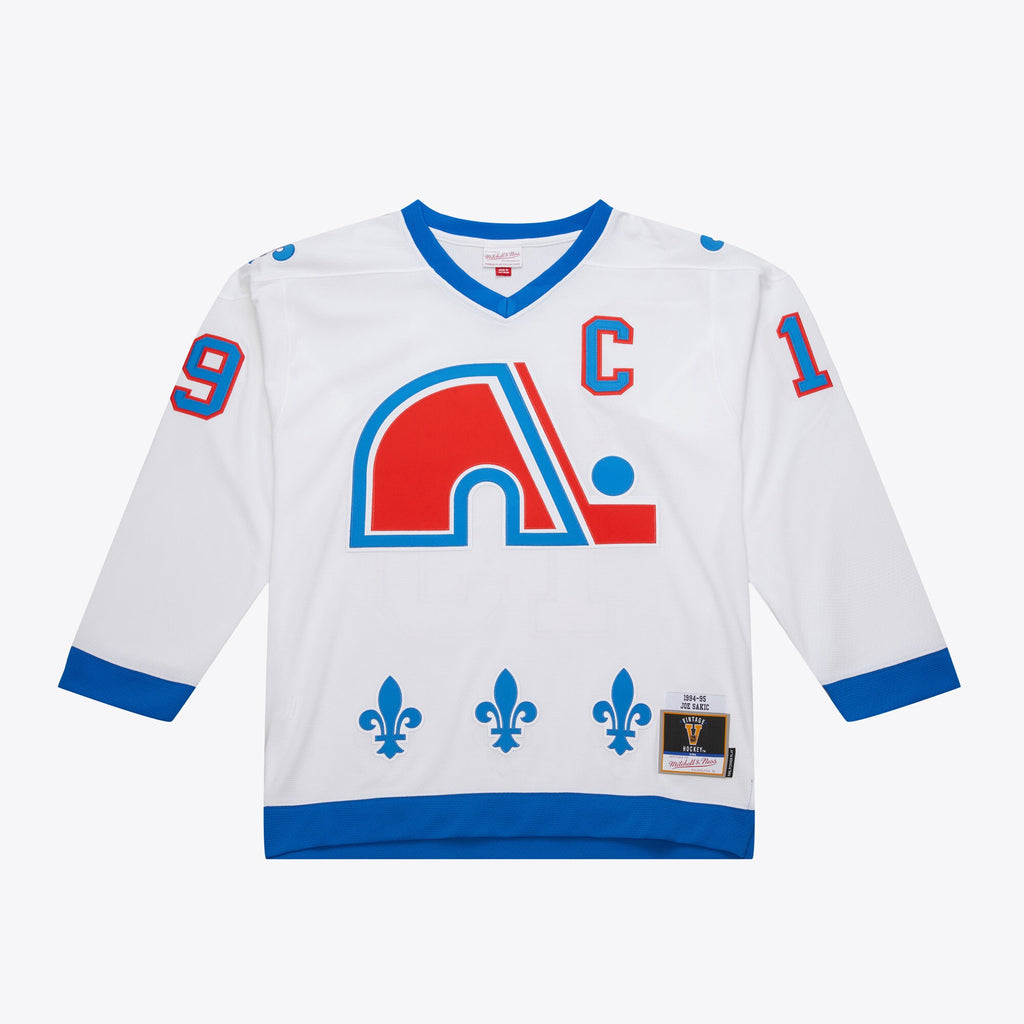 Mens Mitchell & Ness NHL WHITE JERSEY NORDIQUES 1994 JOE SAKIC