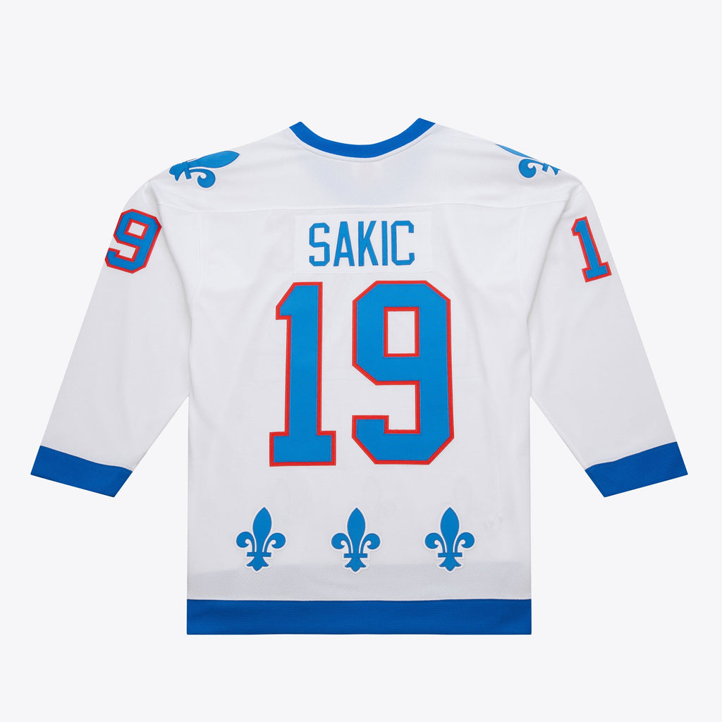 Mens Mitchell & Ness NHL WHITE JERSEY NORDIQUES 1994 JOE SAKIC