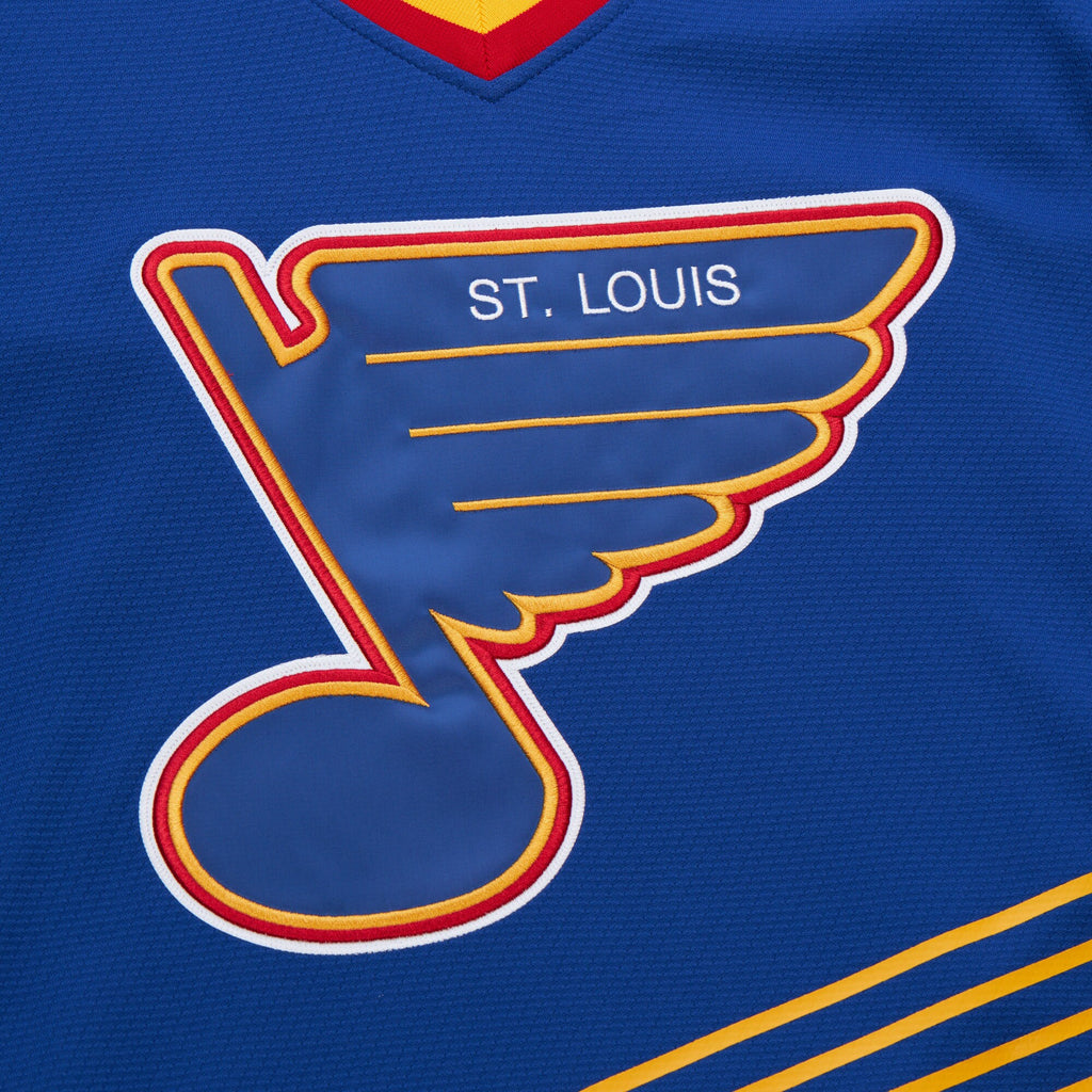 Mens Mitchell & Ness NHL DARK JERSEY BLUES 1995 BRETT HULL
