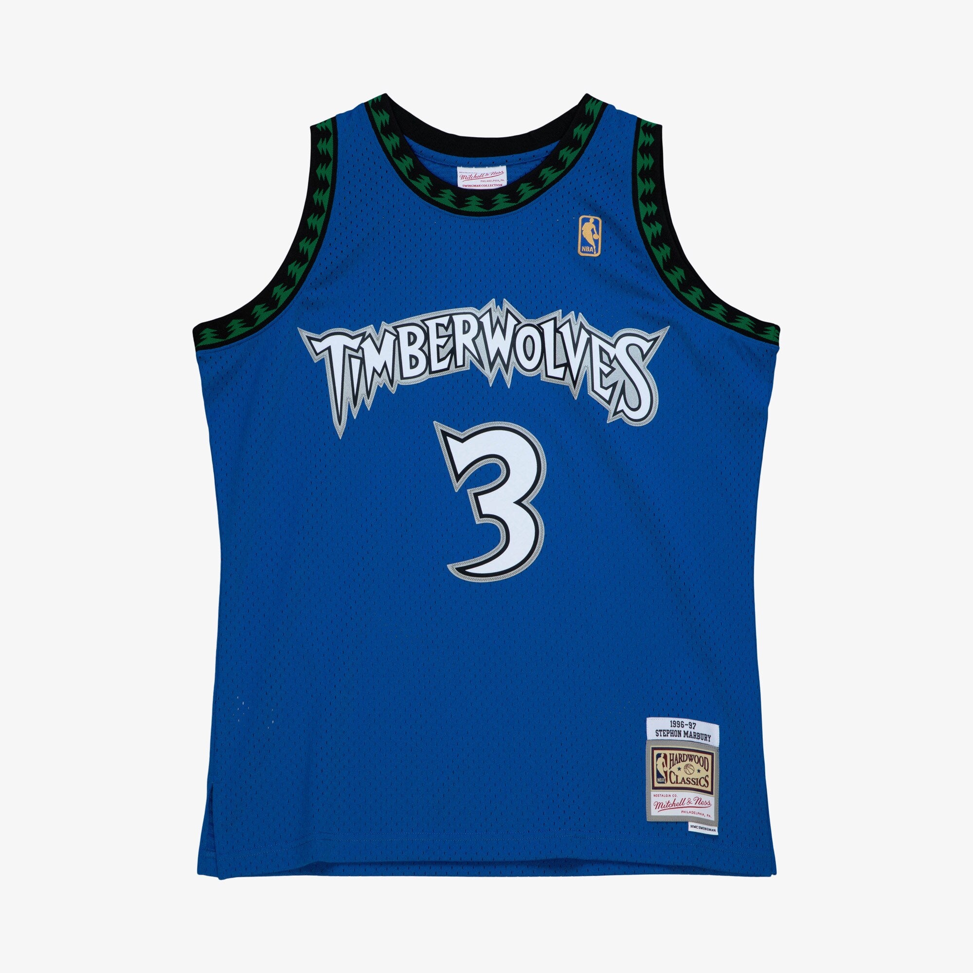 MENS MITCHELL & NESS NBA SWINGMAN JERSEY TIMBERWOLVES 1996 STEPHON MARBURY