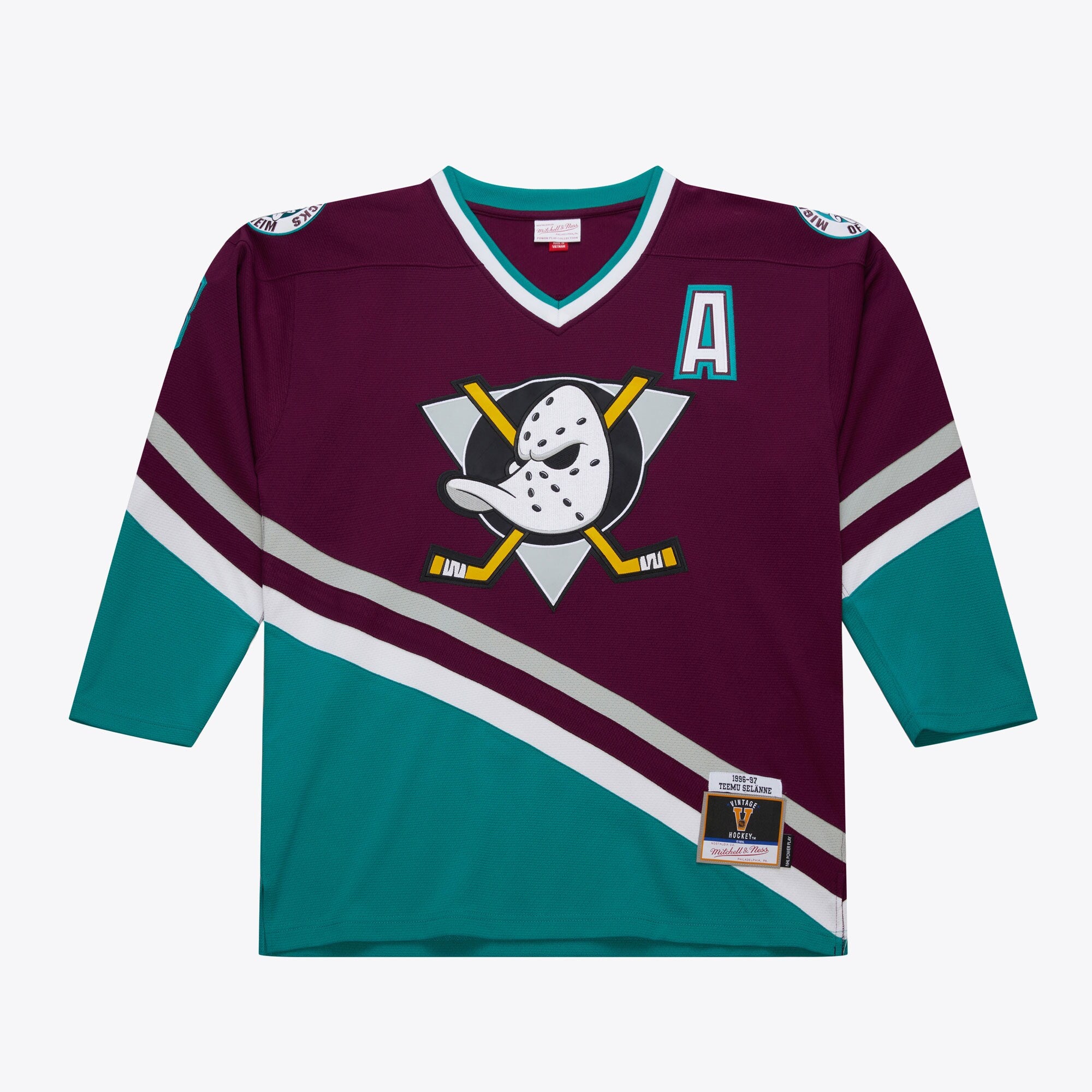 Mens Mitchell & Ness NHL DARK JERSEY DUCKS 1996 TEEMU SELANNE