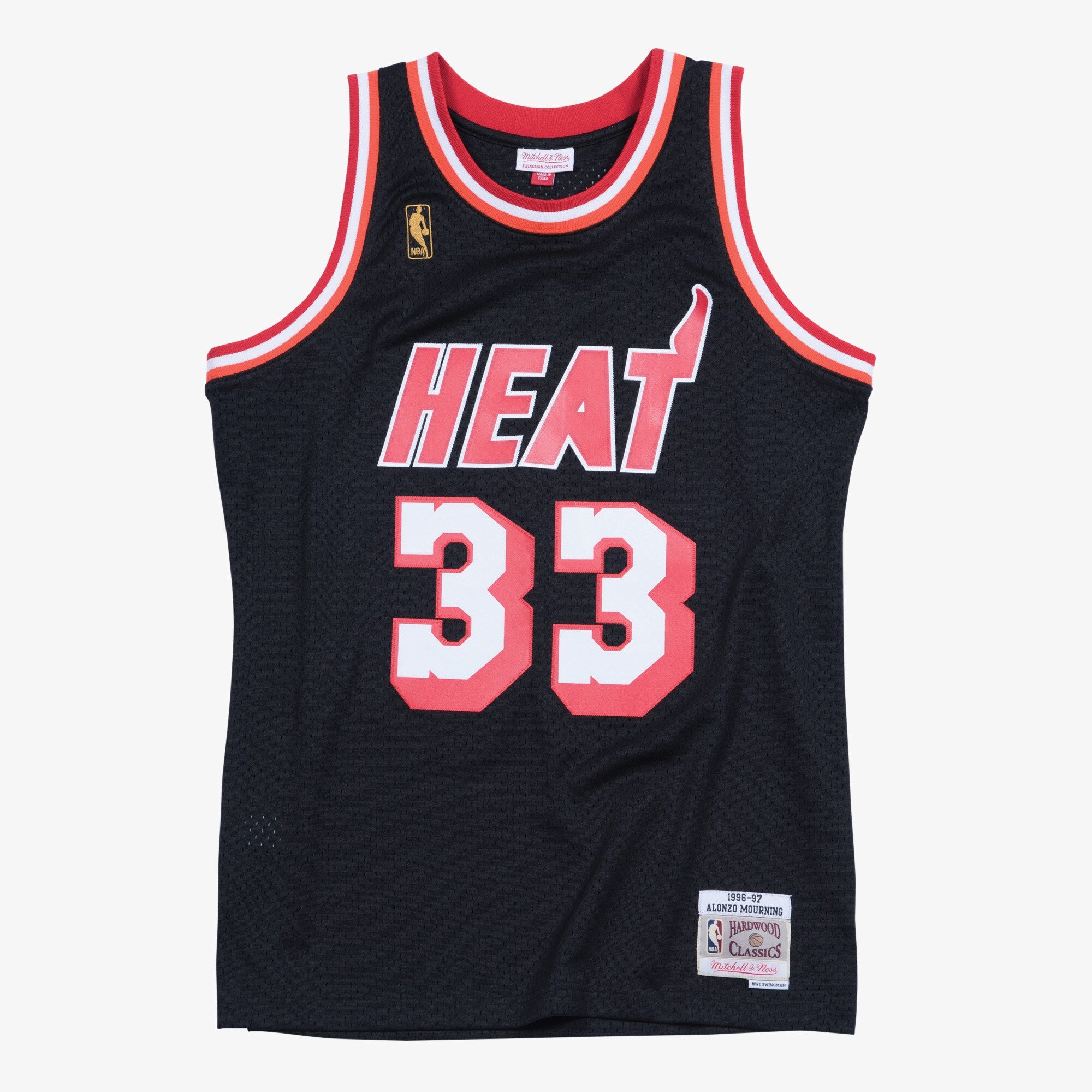 MENS MITCHELL & NESS NBA SWINGMAN JERSEY HEAT 96-97 ALONZO MOURNING