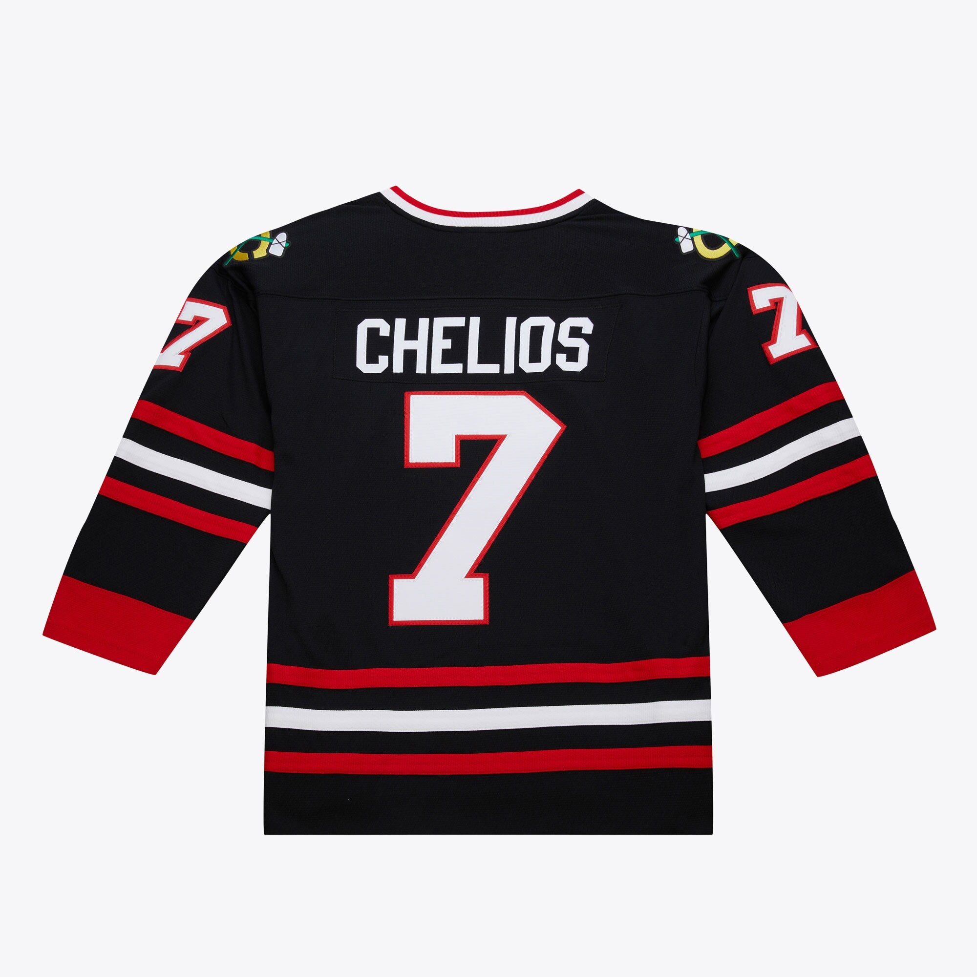 Mens Mitchell & Ness NHL DARK ALTERNATE JERSEY BLACKHAWKS 1997 CHRIS CHELIOS