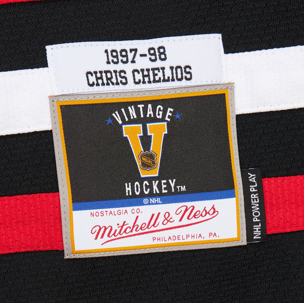 MENS MITCHELL & NESS NHL DARK ALTERNATE JERSEY BLACKHAWKS 1997 CHRIS CHELIOS