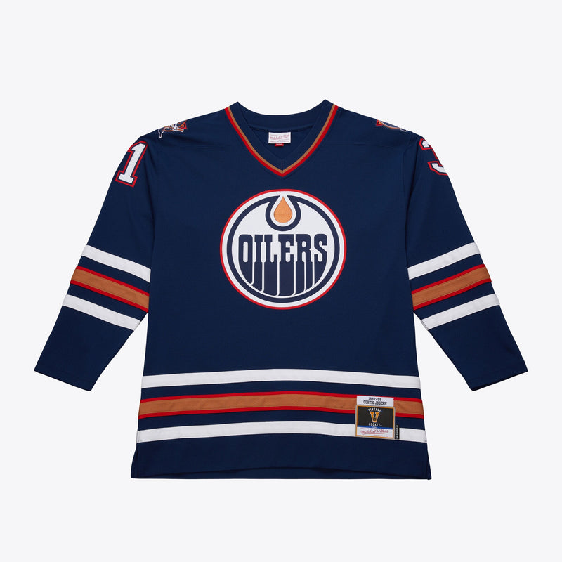 Mens Mitchell & Ness NHL DARK JERSEY OILERS 1997 CURTIS JOSEPH