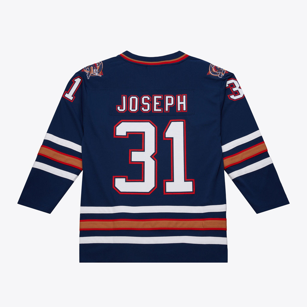 Mens Mitchell & Ness NHL DARK JERSEY OILERS 1997 CURTIS JOSEPH