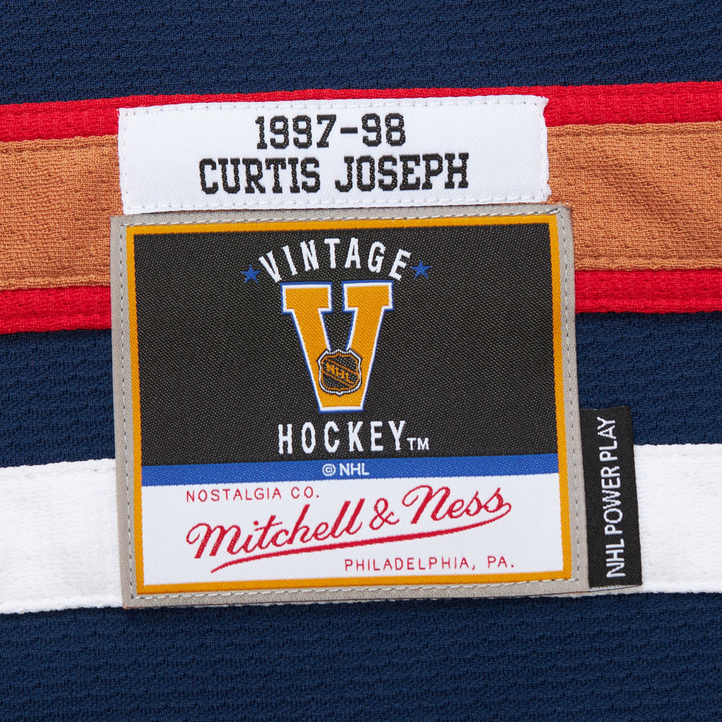 Mens Mitchell & Ness NHL DARK JERSEY OILERS 1997 CURTIS JOSEPH