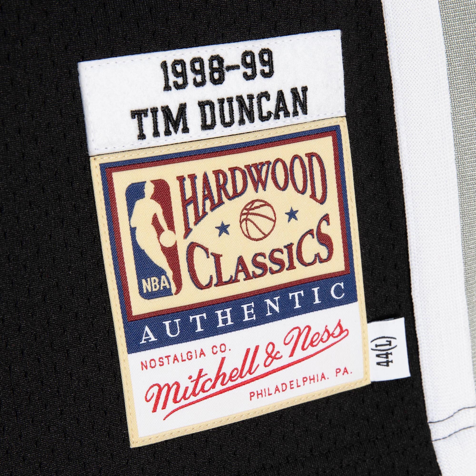 MENS MITCHELL & NESS AUTHENTIC JERSEY SPURS 1998 TIM DUNCAN
