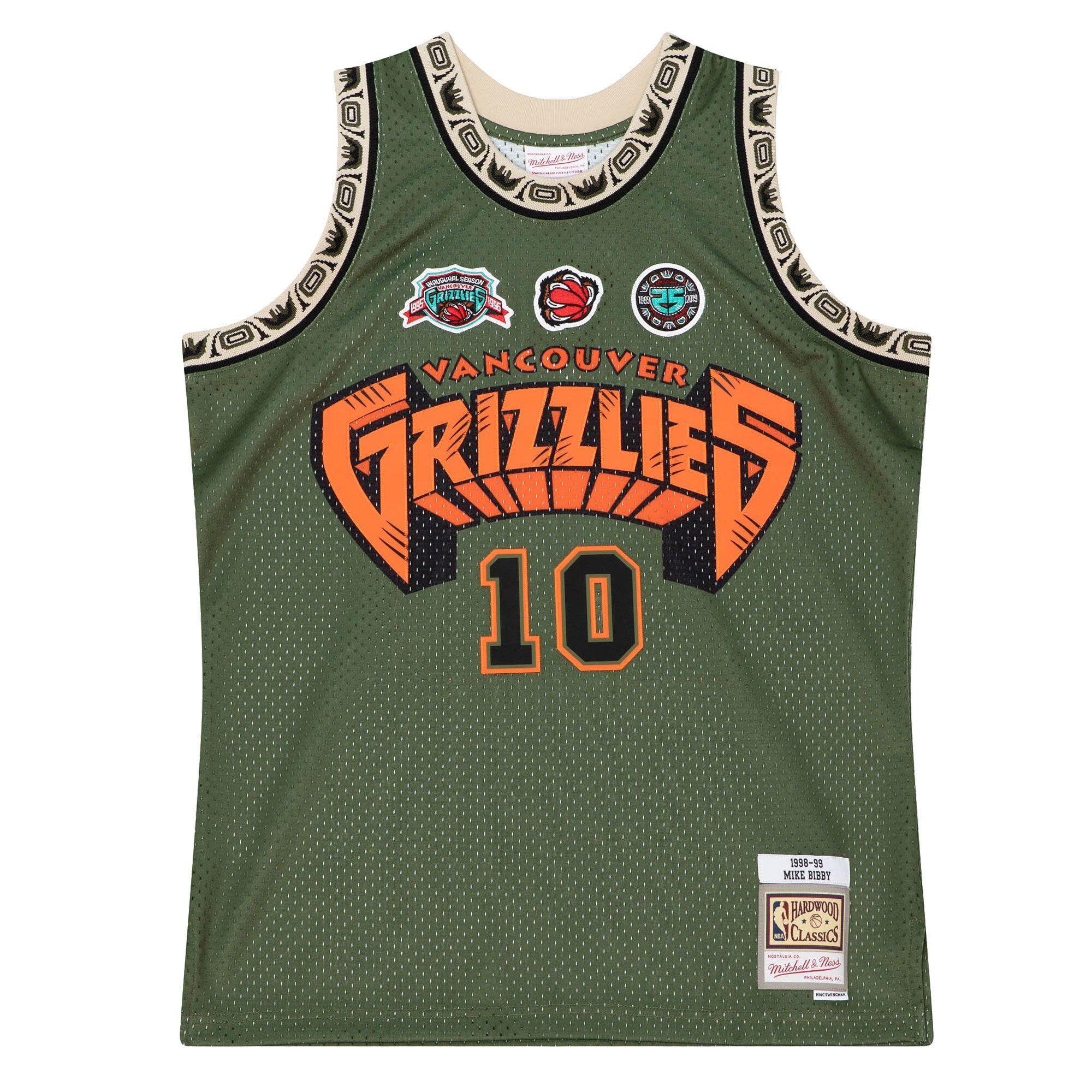 MENS MITCHELL & NESS FLIGHT SWINGMAN JERSEY GRIZZLIES 1998 MIKE BIBBY