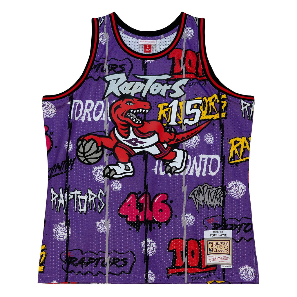 MENS MITCHELL & NESS SLAP STICKER SWINGMAN JERSEY RAPTORS 1998 VINCE CARTER