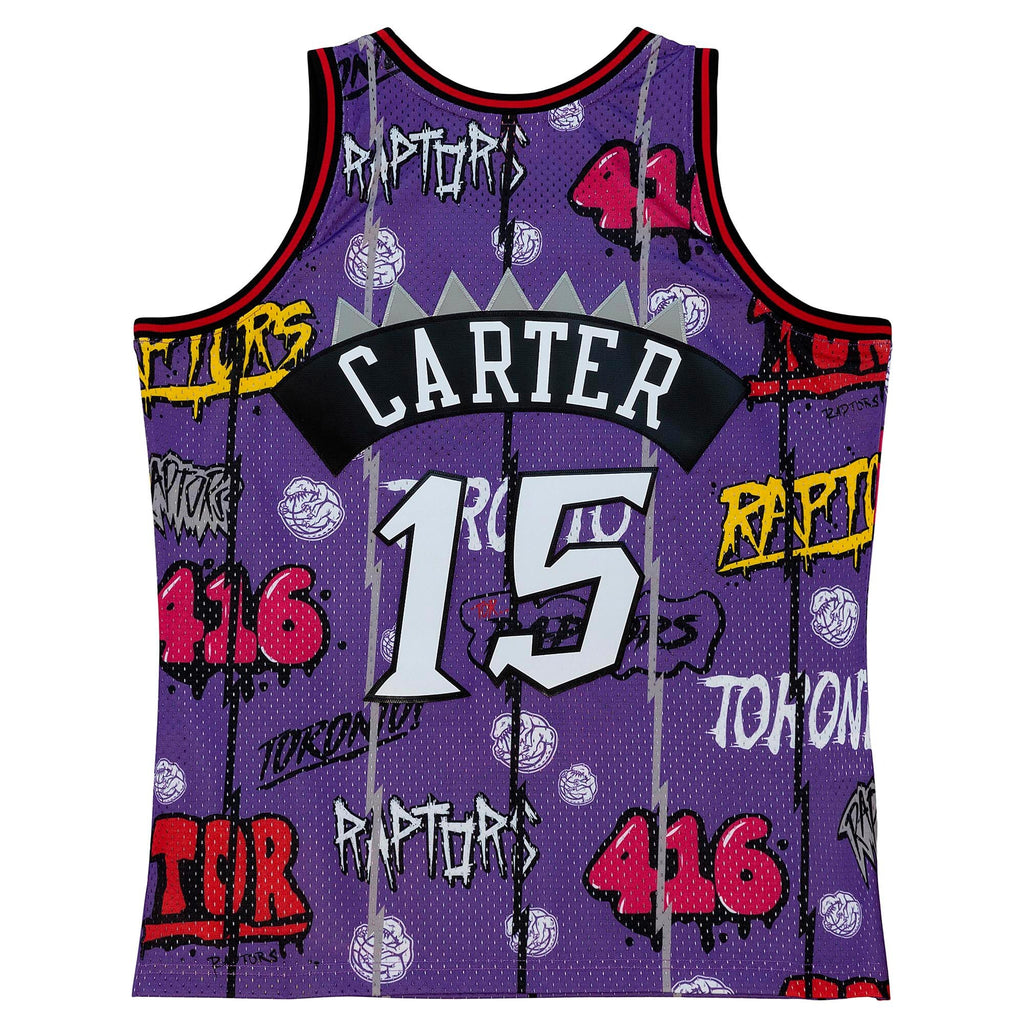 MENS MITCHELL & NESS SLAP STICKER SWINGMAN JERSEY RAPTORS 1998 VINCE CARTER