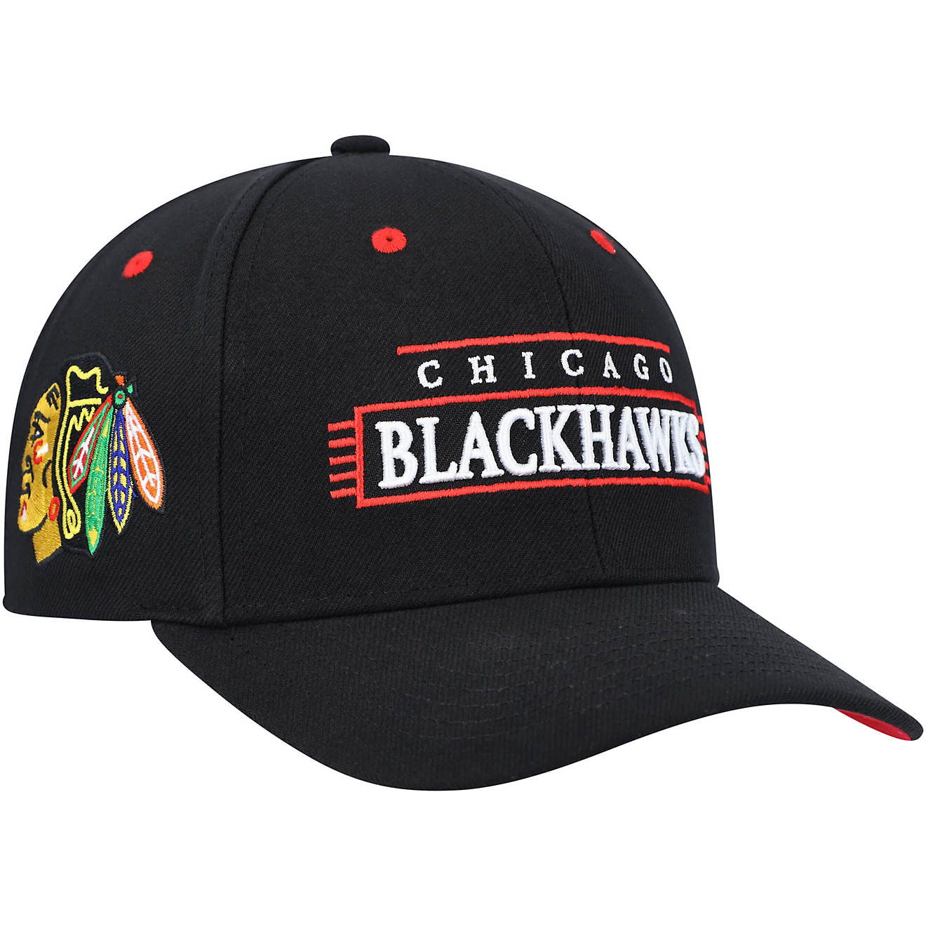 MENS MITCHELL & NESS NHL TEAM LOFI PRO SNAPBACK BLACKHAWKS - BLACK