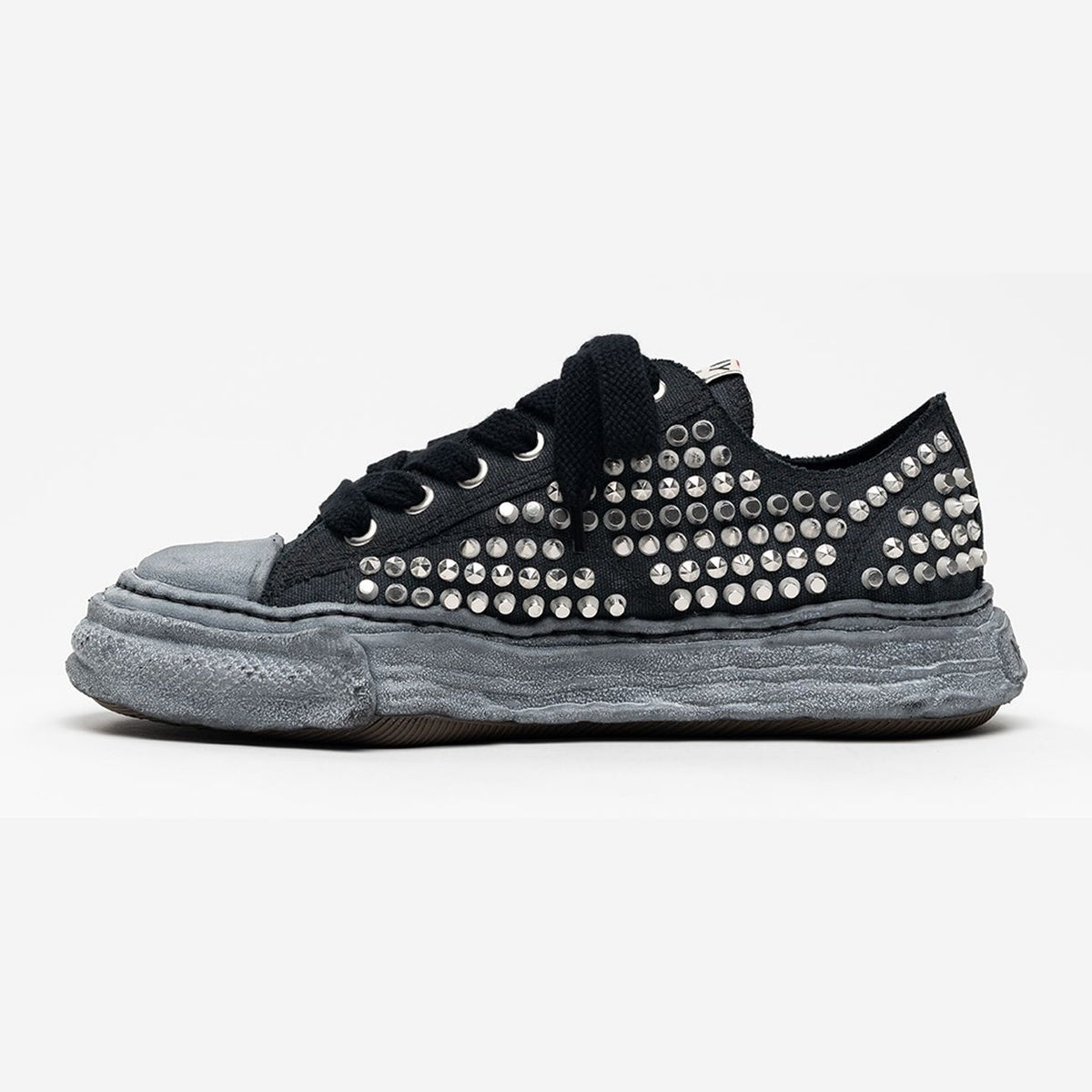 [A16FW736-BLK] MENS MAISON MIHARA YASUHIRO PETERSON 23 OG SOLE CANVAS LOW 'STUDDED BLACK' - 3