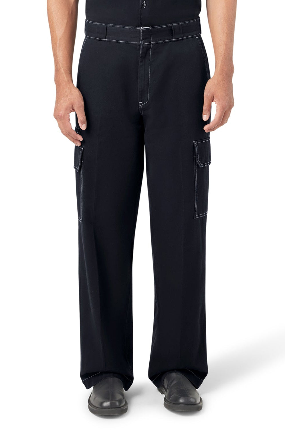 [A4Z7HBLK] MENS DICKIES RIVERBEND CARGO WORK TROUSERS
