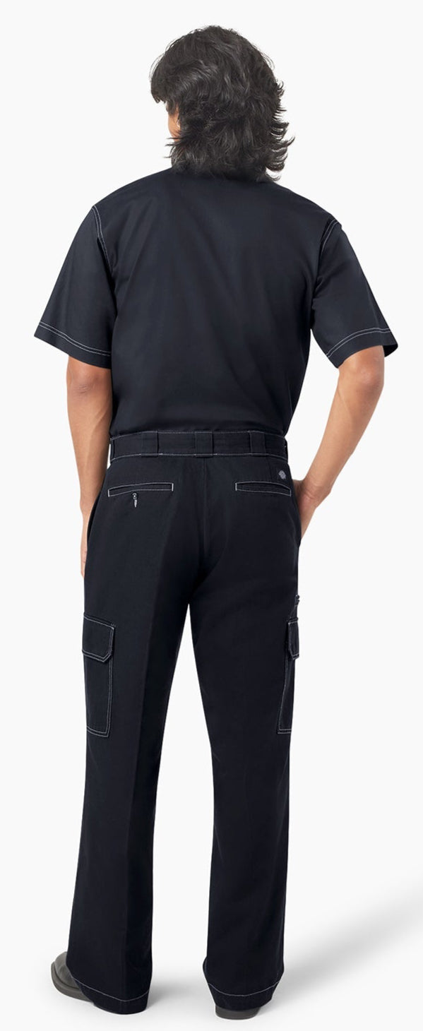 [A4Z7HBLK] MENS DICKIES RIVERBEND CARGO WORK TROUSERS