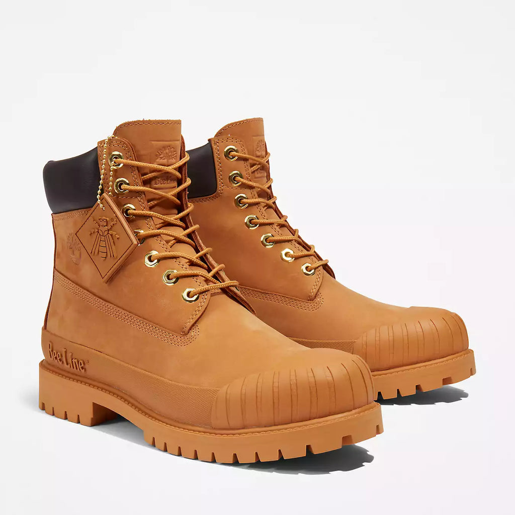 [TB0A5ZNU231] Mens Timberland 6" Waterproof Boot 'Premium Bee Line Rubber Toe WP Wheat Nubuck'