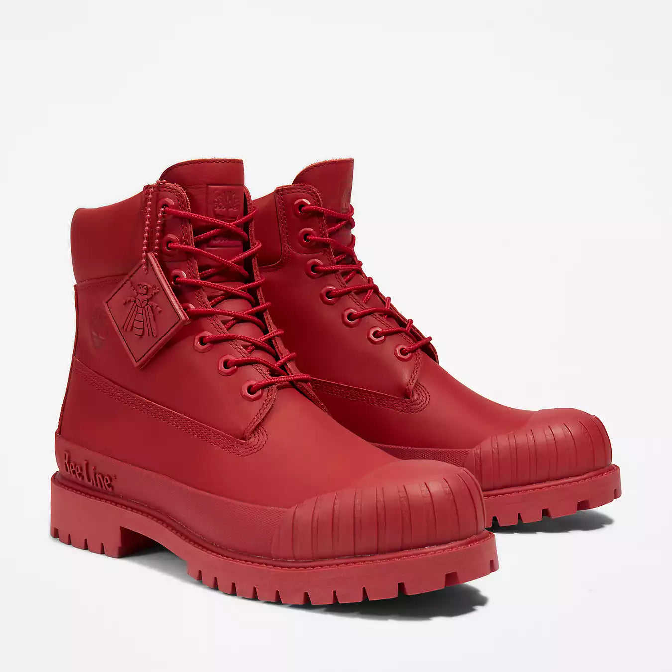 [TB0A5ZQ3626] Mens Timberland 6" Waterproof Boot 'Premium Bee Line Rubber Toe WP Red Nubuck'