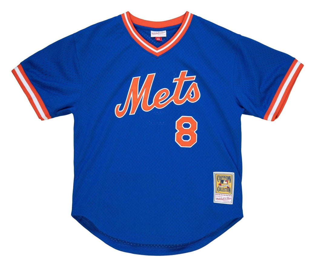 MENS MITCHELL & NESS MLB AUTHENTIC BP JERSEY - PULLOVER METS 1986 GARY CARTER