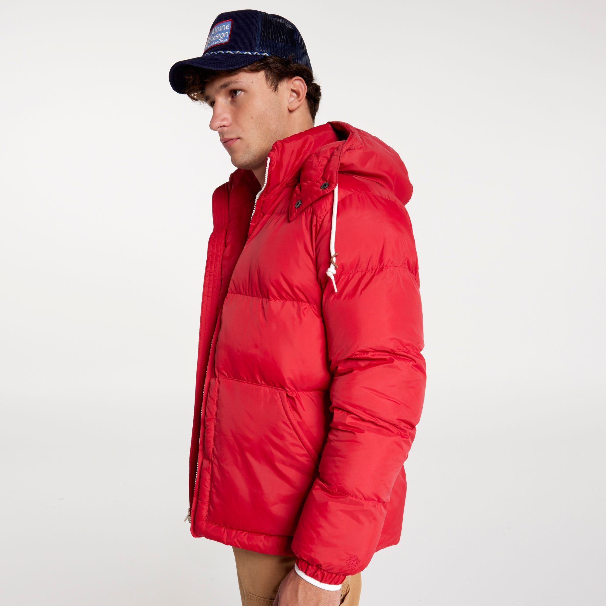 [ADM24506-BRIGHT CRIMSON] MENS ALPINE DESIGN PUFFER JACKET