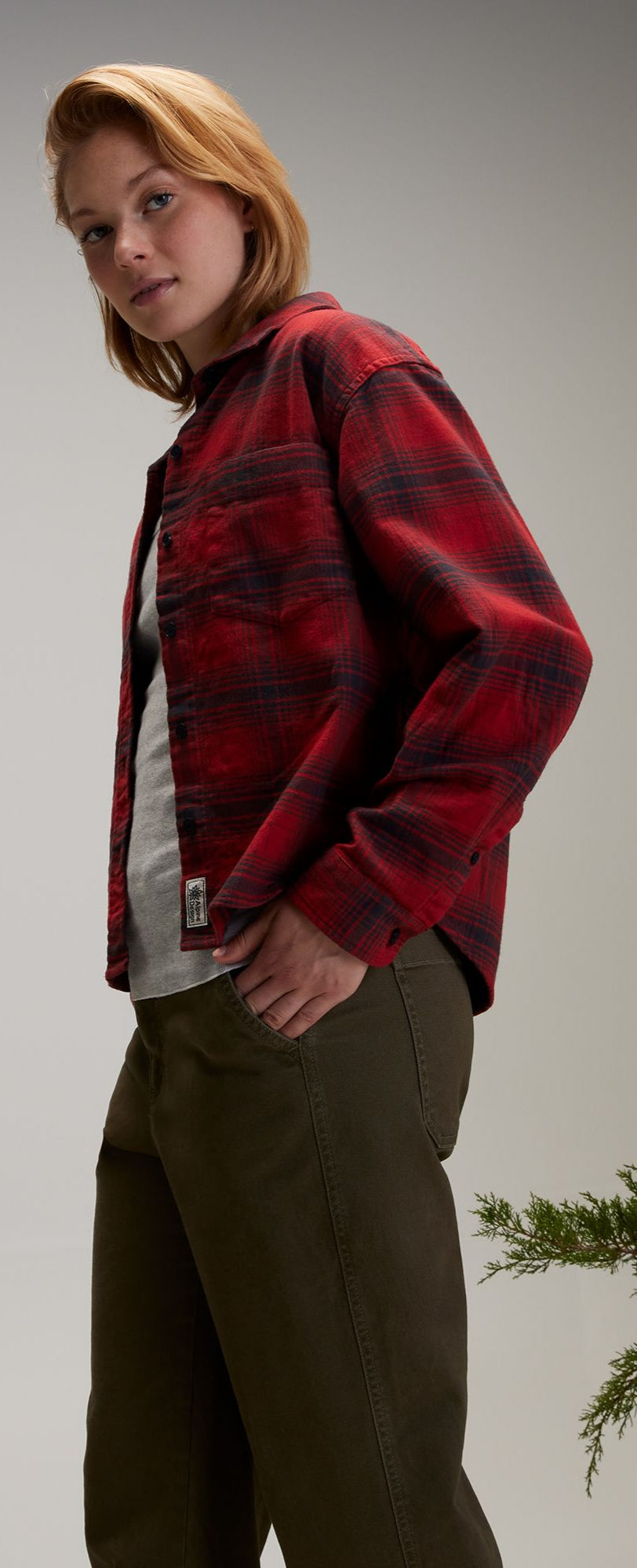 [ADW24300-RBP] WOMENS ALPINE DESIGN AD HIKE MIDWEIGHT FLANNEL