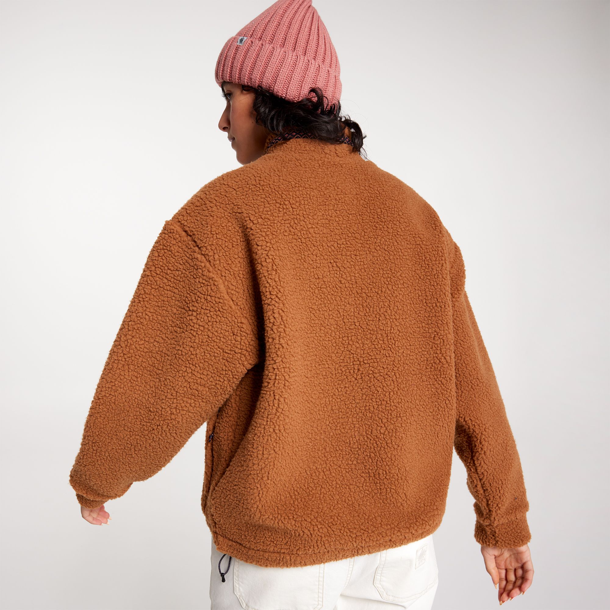 [ADW24690-CL] WOMENS ALPINE DESIGN AD 1/4 SNAP SHERPA PO PULLOVER SWEATER