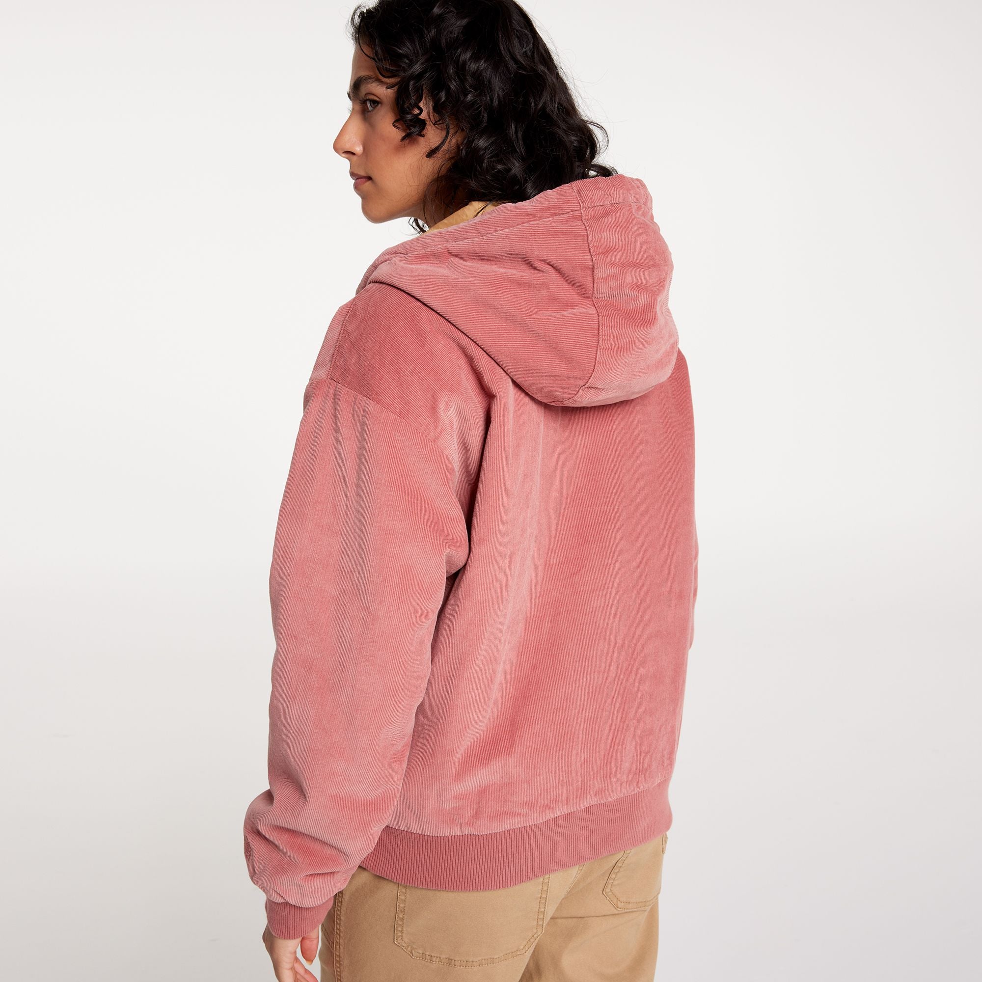 [ADW24701-SC] WOMENS ALPINE DESIGN AD CORD CORDUROY QUILTED FZ FULL ZIP HOODIE