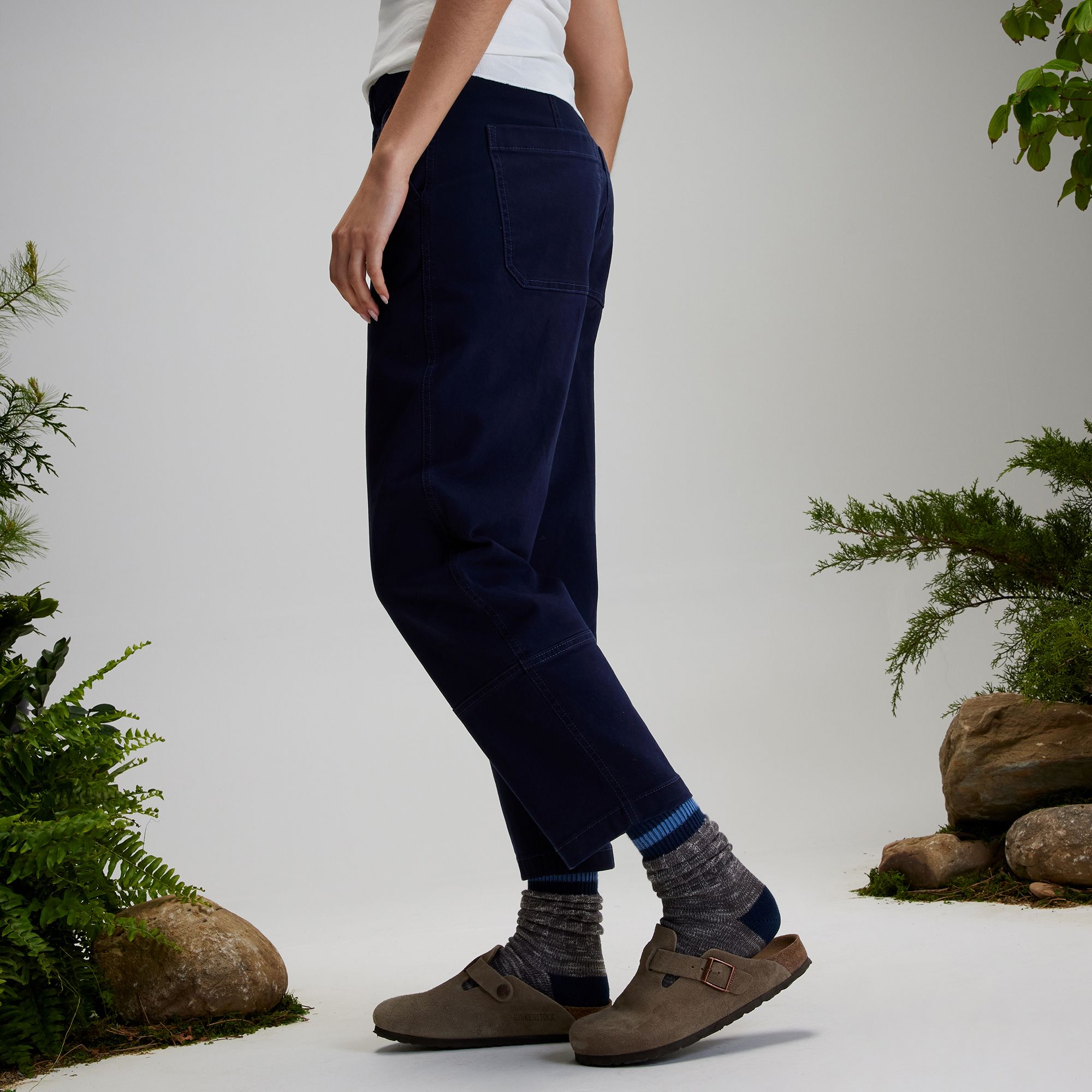 [ADW24905-DN] WOMENS ALPINE DESIGN BARREL RELAXED FIT HIGH RISE CROPPED PANTS