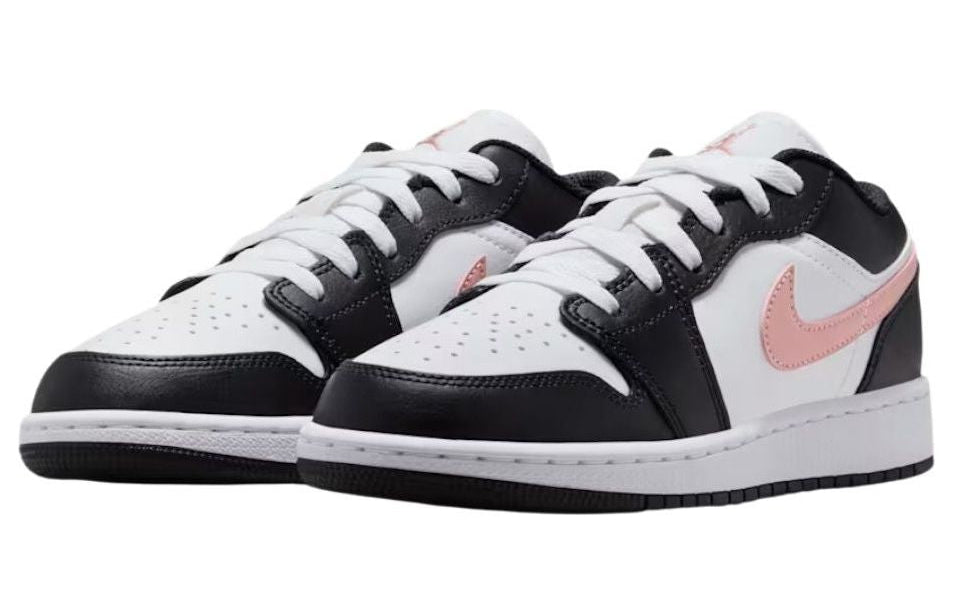 [553560-165] GRADE SCHOOL AIR JORDAN RETRO 1 LOW 'WHITE BLACK RUST PINK'