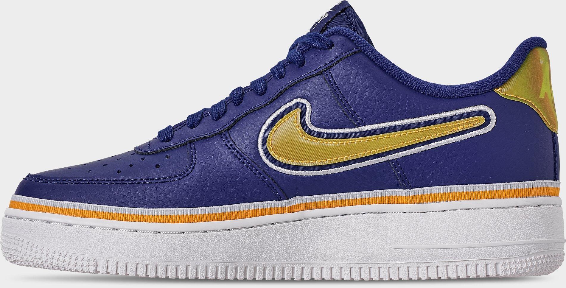 [AJ7748-400] MENS NIKE AIR FORCE 1 LOW SPORT 'NBA DEEP ROYAL UNIVERSITY GOLD'