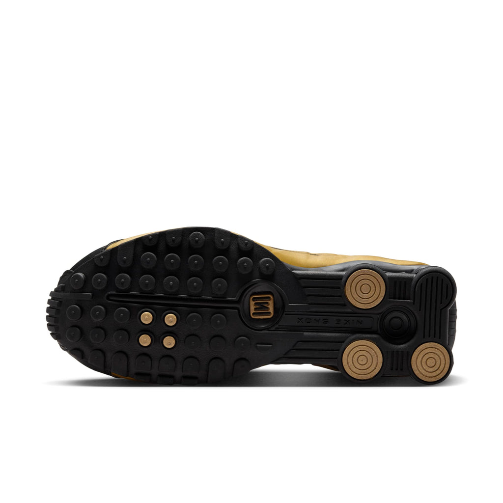 [AR3565-005] WOMENS NIKE SHOX R4 'BLACK METALLIC GOLD'