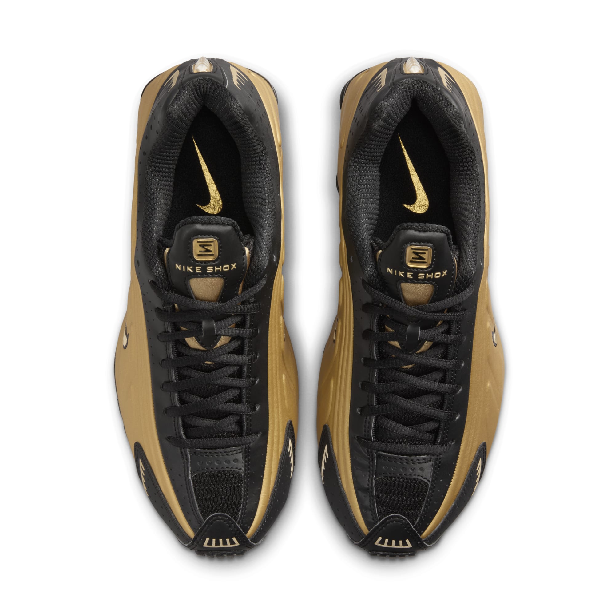 [AR3565-005] WOMENS NIKE SHOX R4 'BLACK METALLIC GOLD'