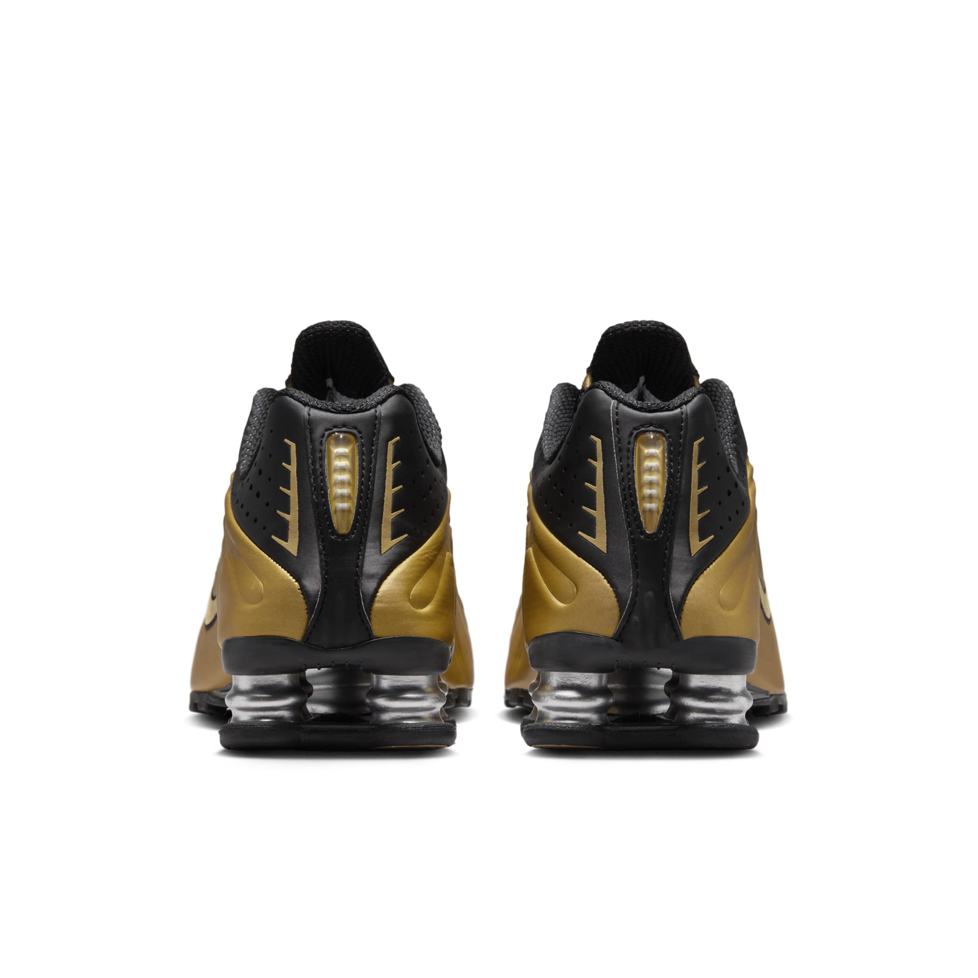 [AR3565-005] WOMENS NIKE SHOX R4 'BLACK METALLIC GOLD'