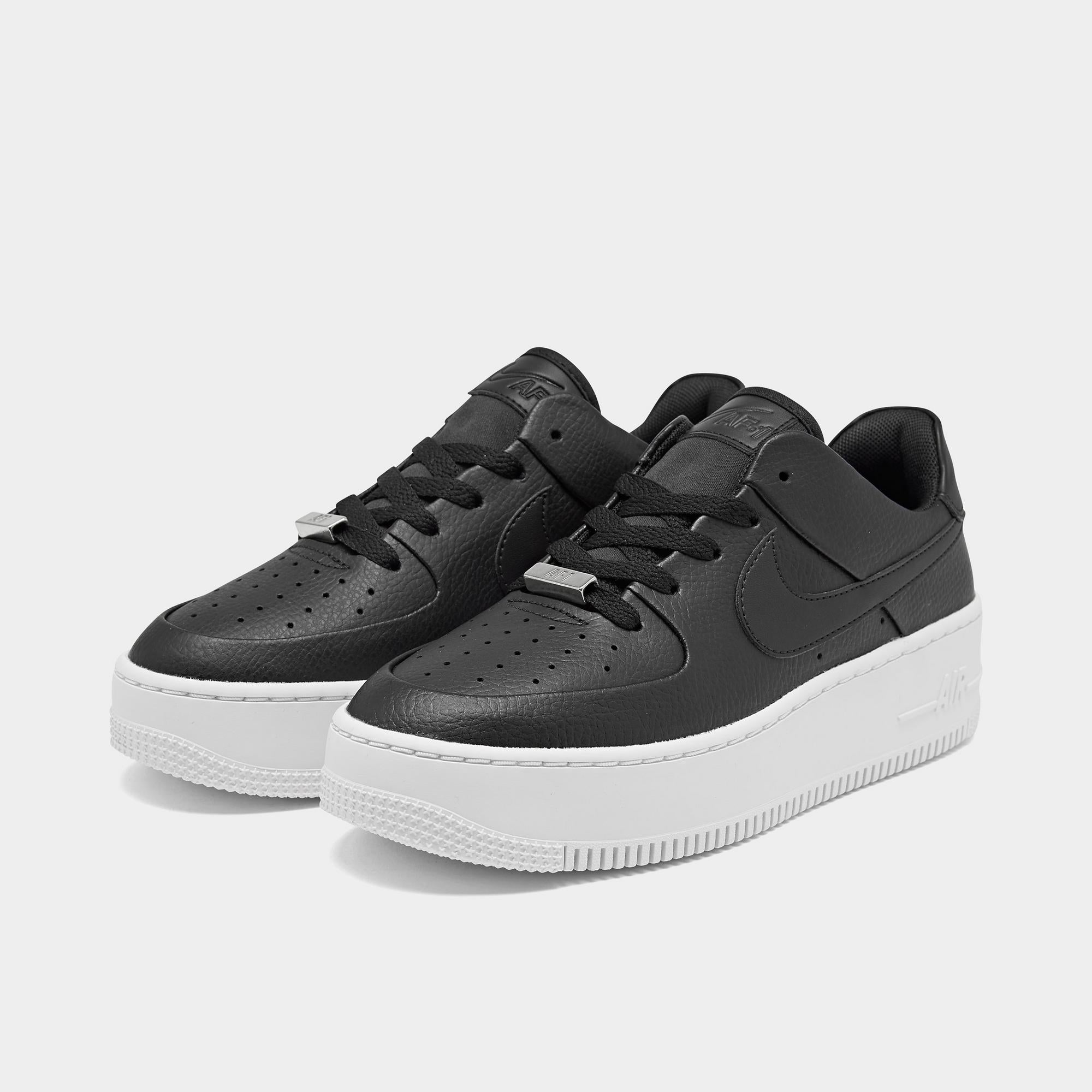 [AR5339-002] WOMENS NIKE AIR FORCE 1 SAGE LOW 'BLACK WHITE'