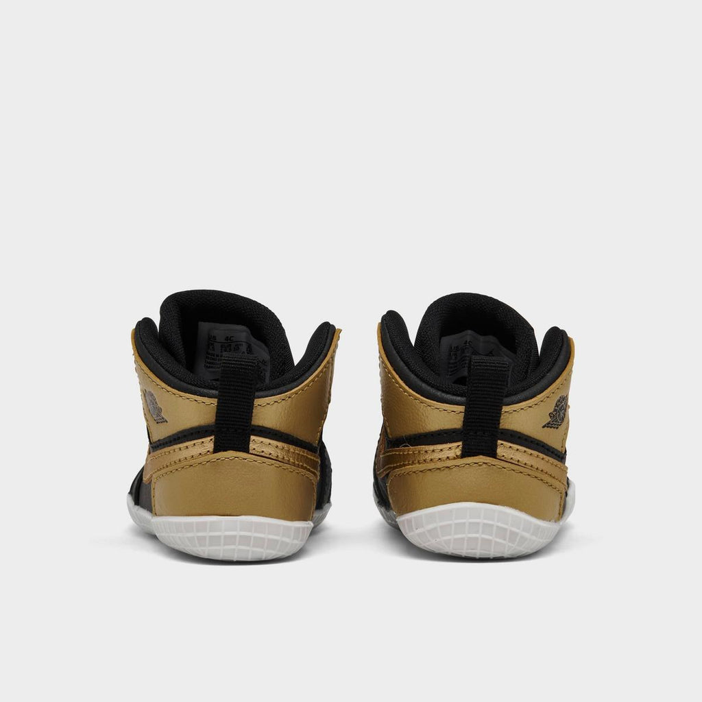 [AT3745-071] INFANT AIR JORDAN  RETRO 1 CRIB BOOTIE 'BLACK METALLIC GOLD'